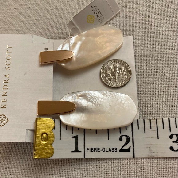 Kendra Scott Aragon Drop Earrings Rose Ivory White Gold Oval Mother Of Pearl $80 - Picture 13 of 13